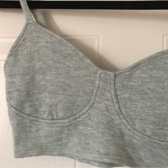 Zara Grey Knit Crop top/bra top - Picture 7 of 7